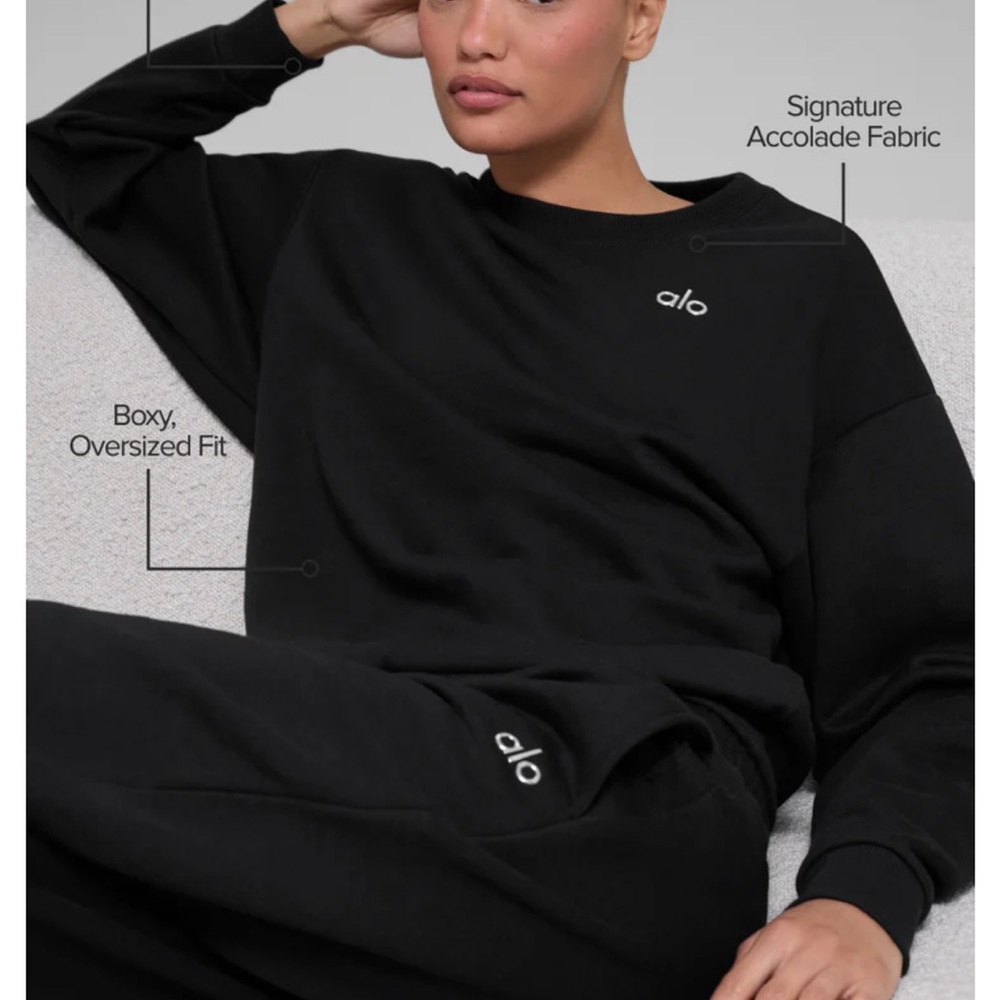 Alo Black Oversized Sweatshirt